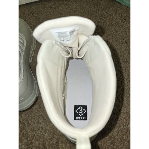Sperry Women’s Duck Float Zip Seacycled Snow Boot Ivory Size 12 Memory Foam New - Picture 5 of 7